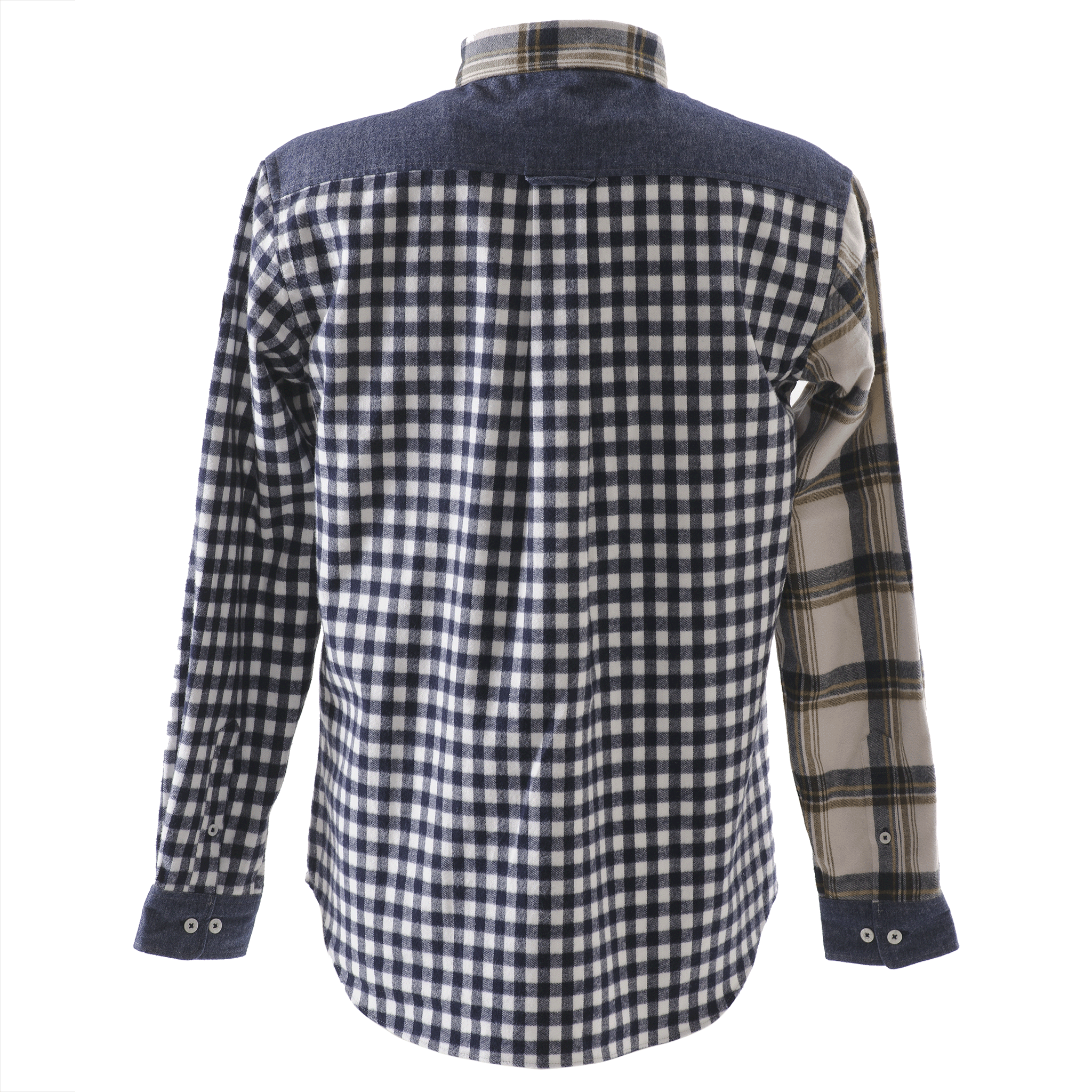 キングサイズ クレイジーチェック柄長袖ボタンダウンシャツ 23224046
