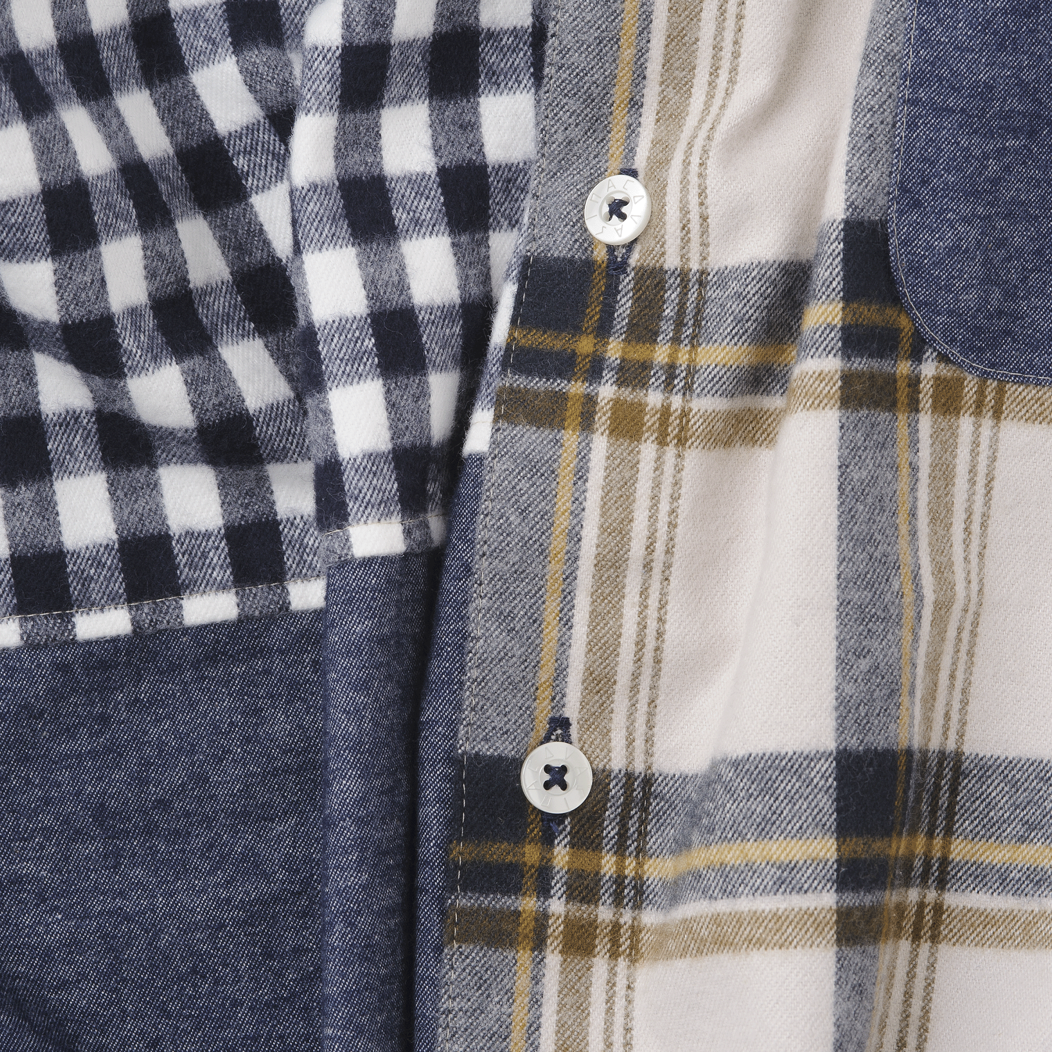 キングサイズ クレイジーチェック柄長袖ボタンダウンシャツ 23224046