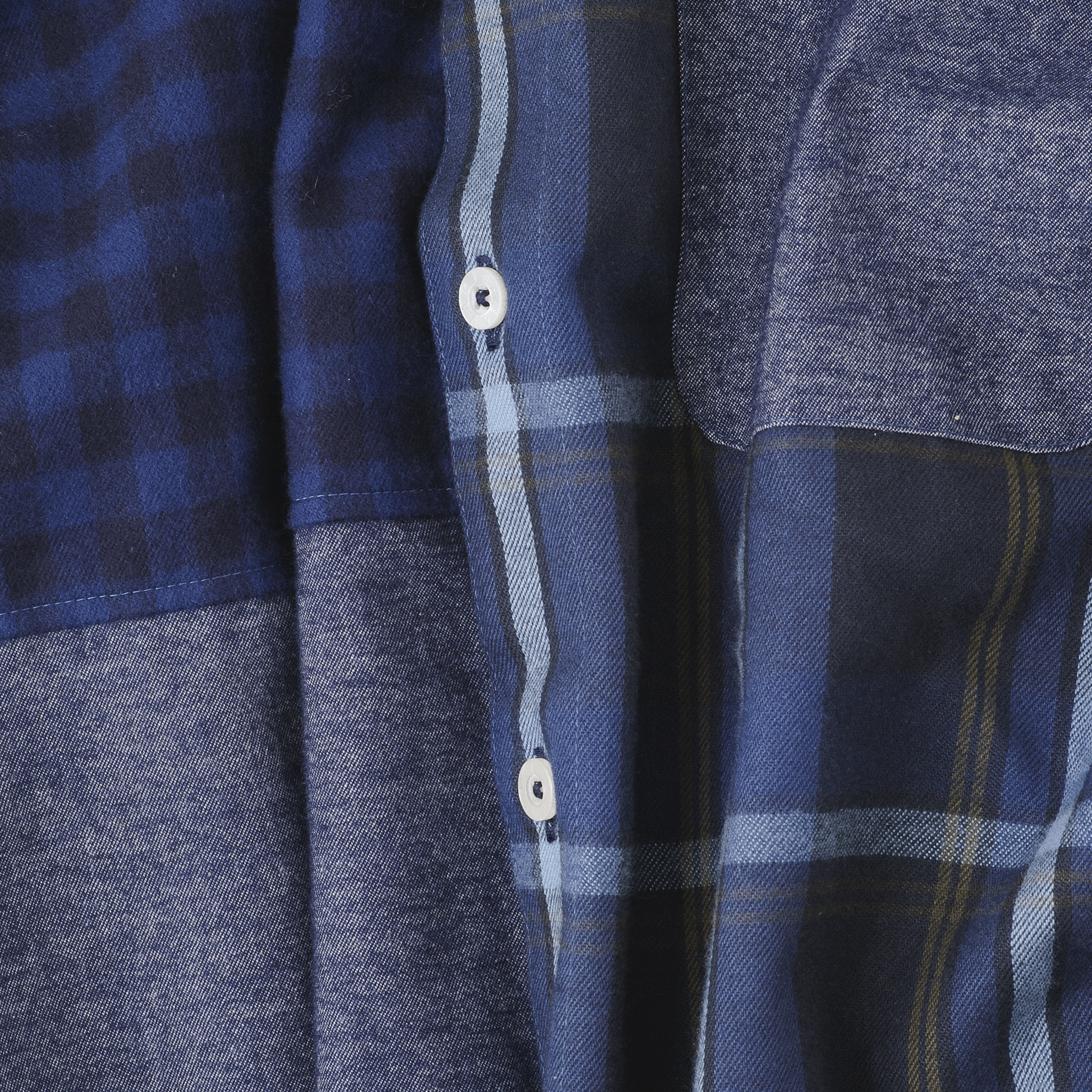 キングサイズ クレイジーチェック柄長袖ボタンダウンシャツ 23224046