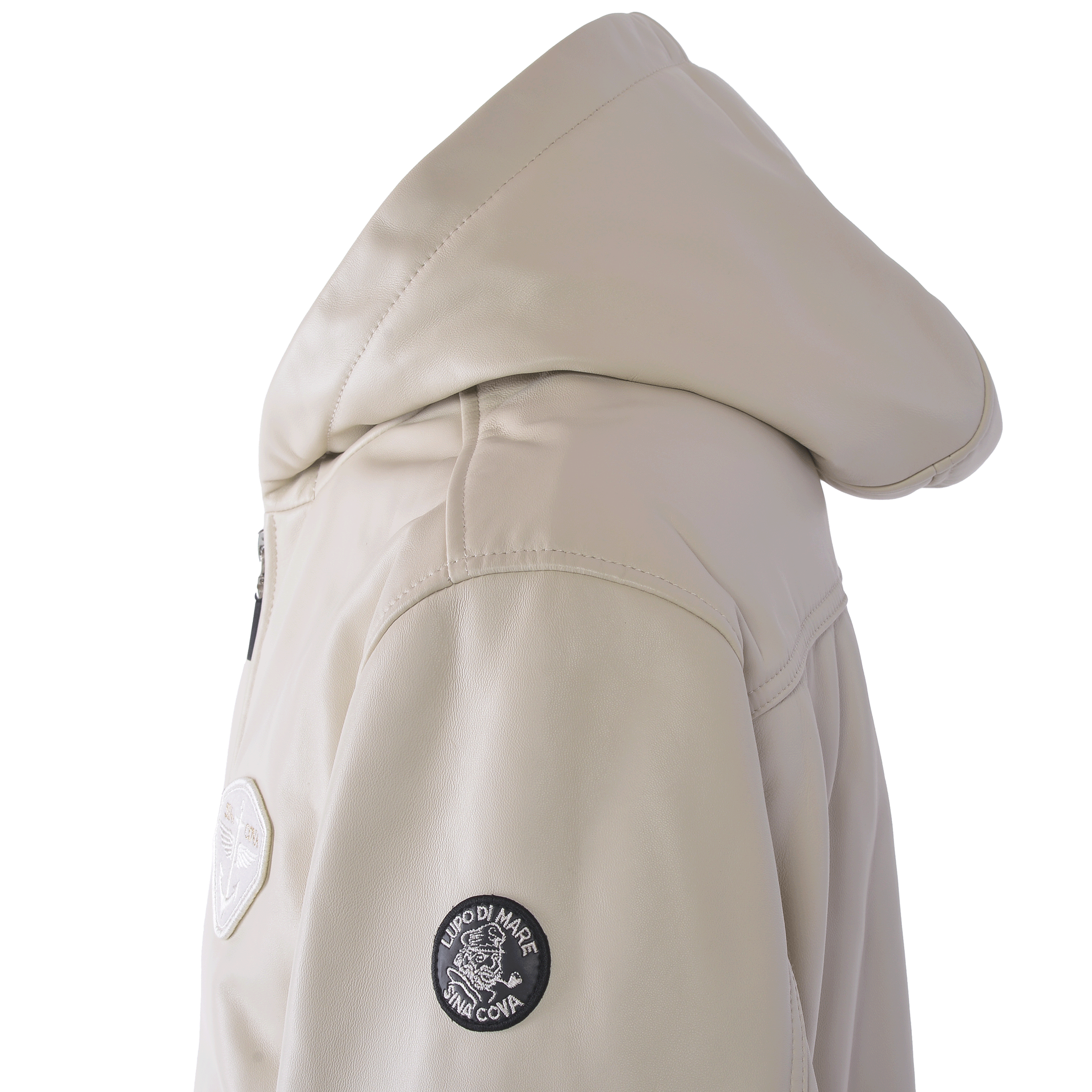 フード付きレザージャケット 25223910