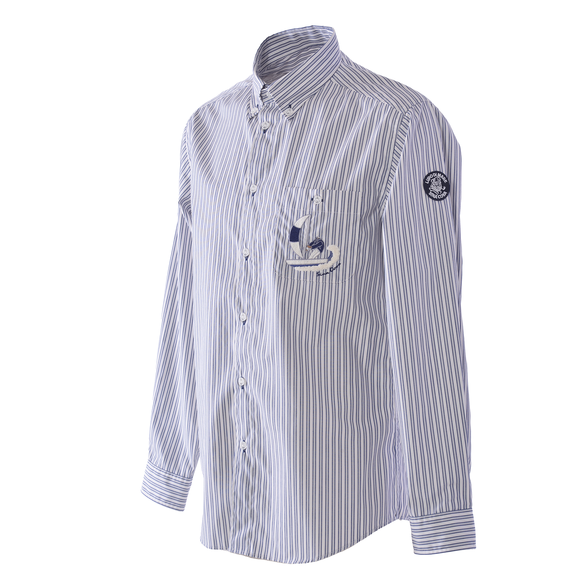 條紋長袖扣襯衫 25224030