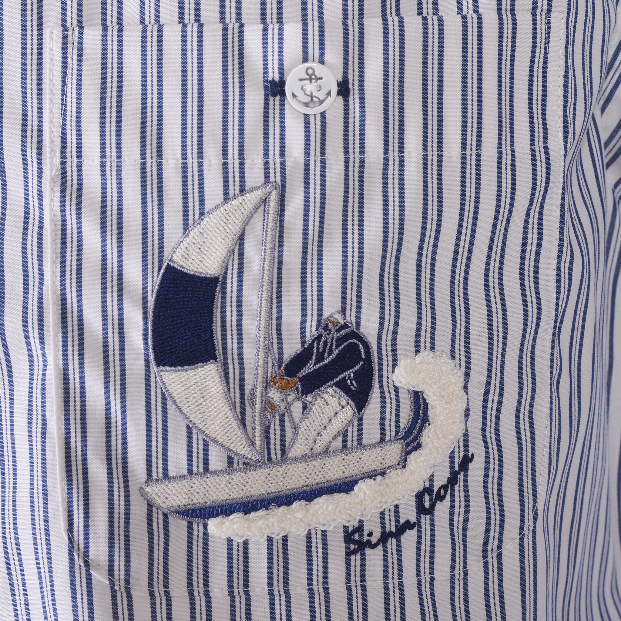 條紋長袖扣襯衫 25224030