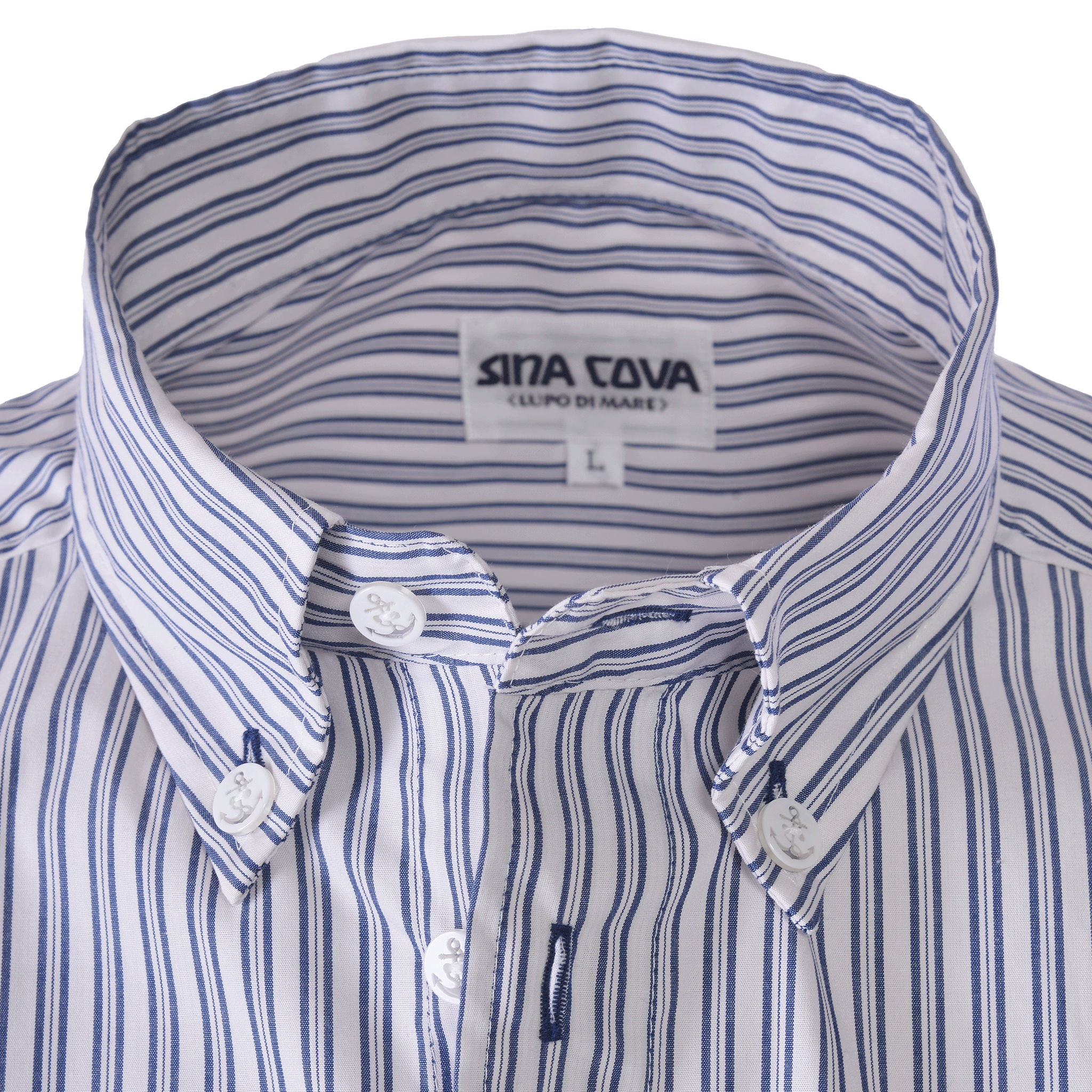 條紋長袖扣襯衫 25224030