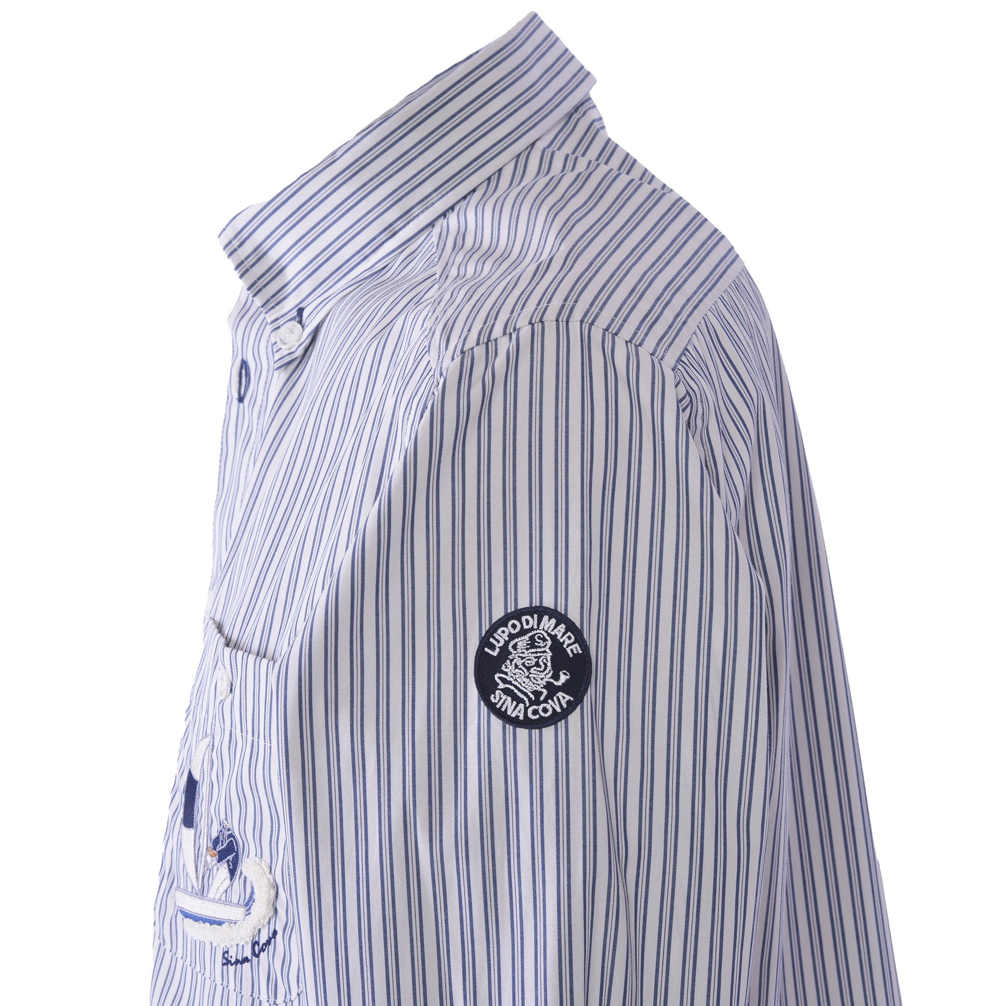 條紋長袖扣襯衫 25224030