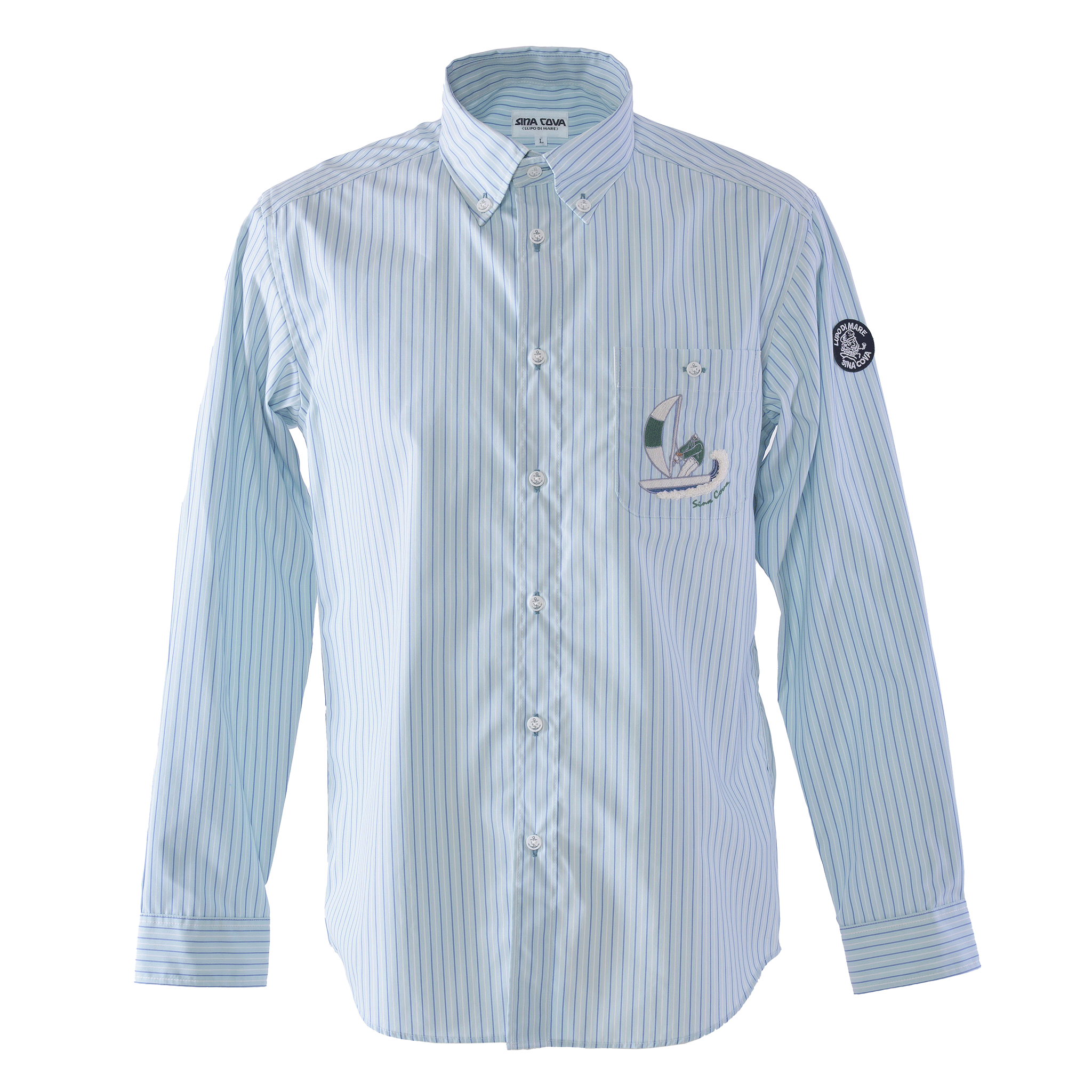 條紋長袖扣襯衫 25224030