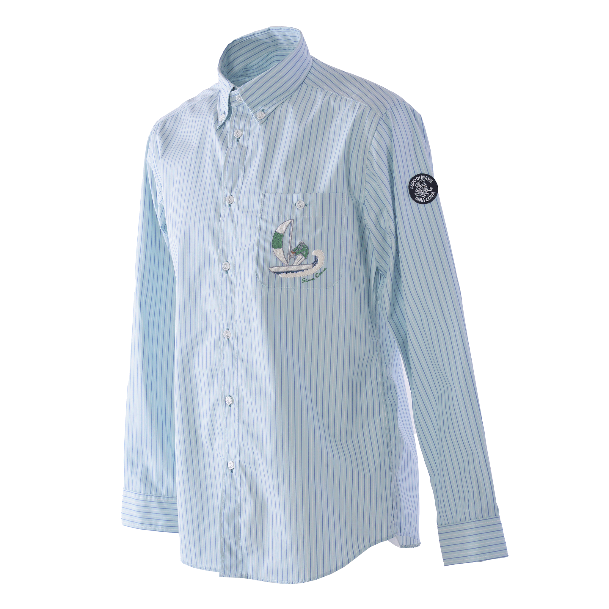 條紋長袖扣襯衫 25224030