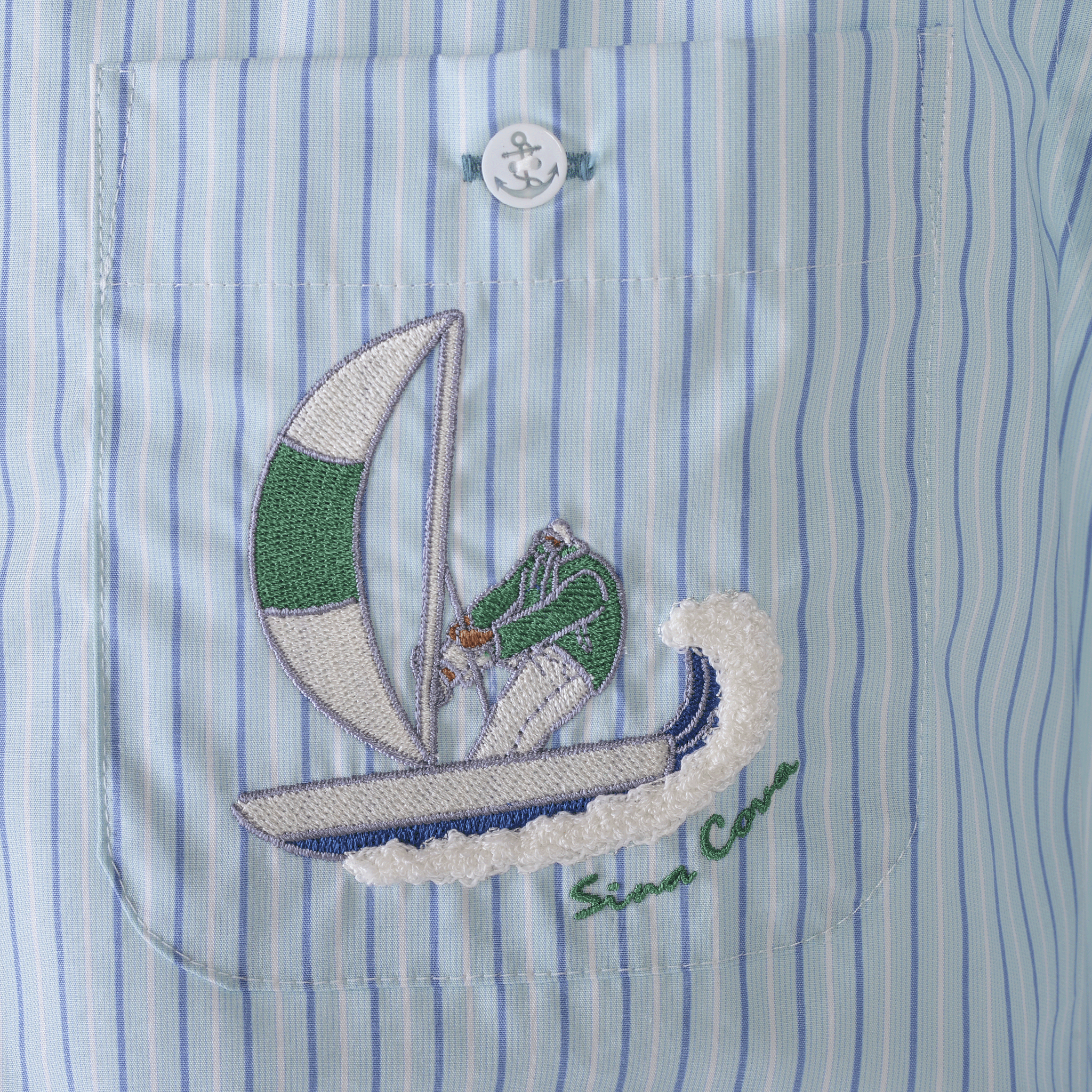 條紋長袖扣襯衫 25224030