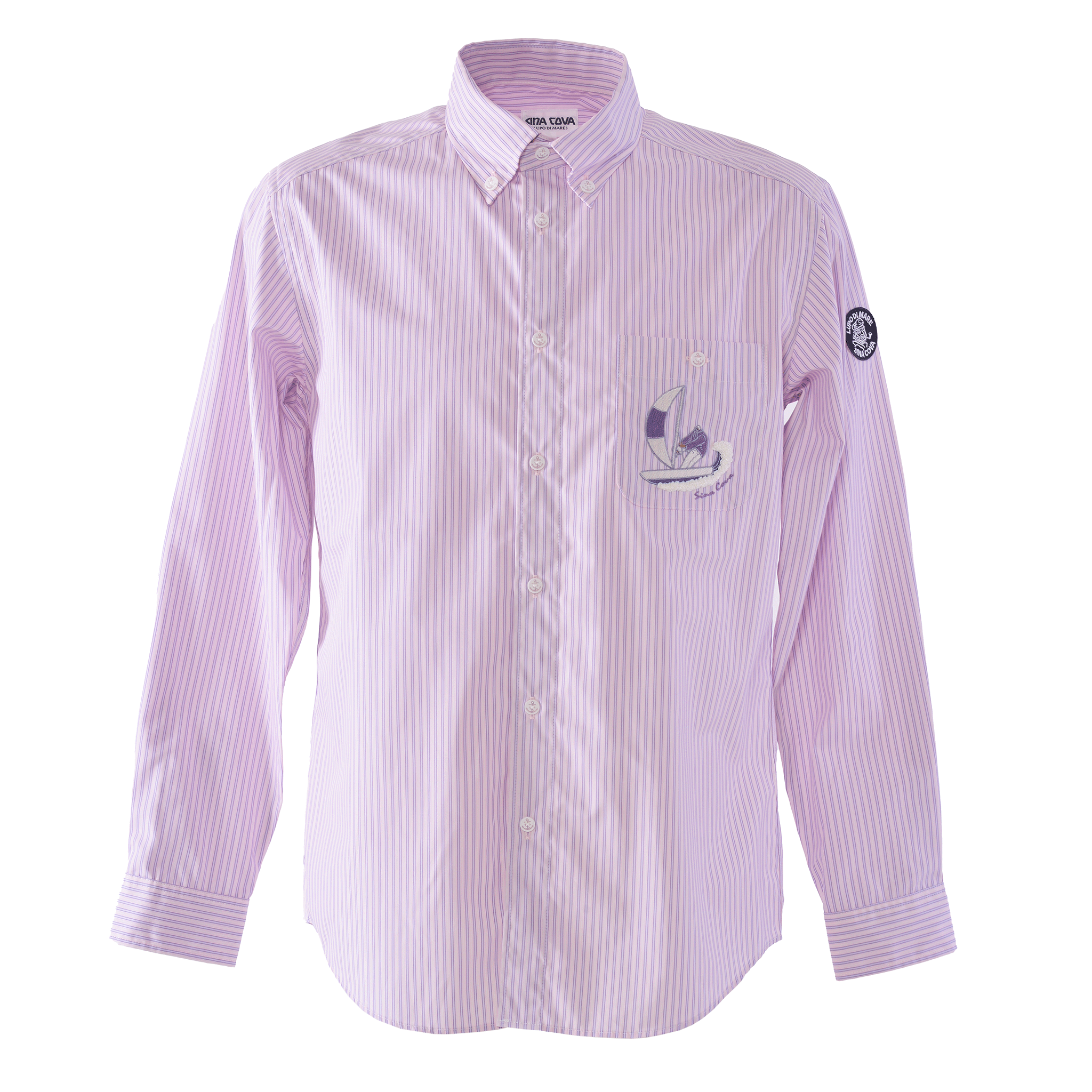 條紋長袖扣襯衫 25224030