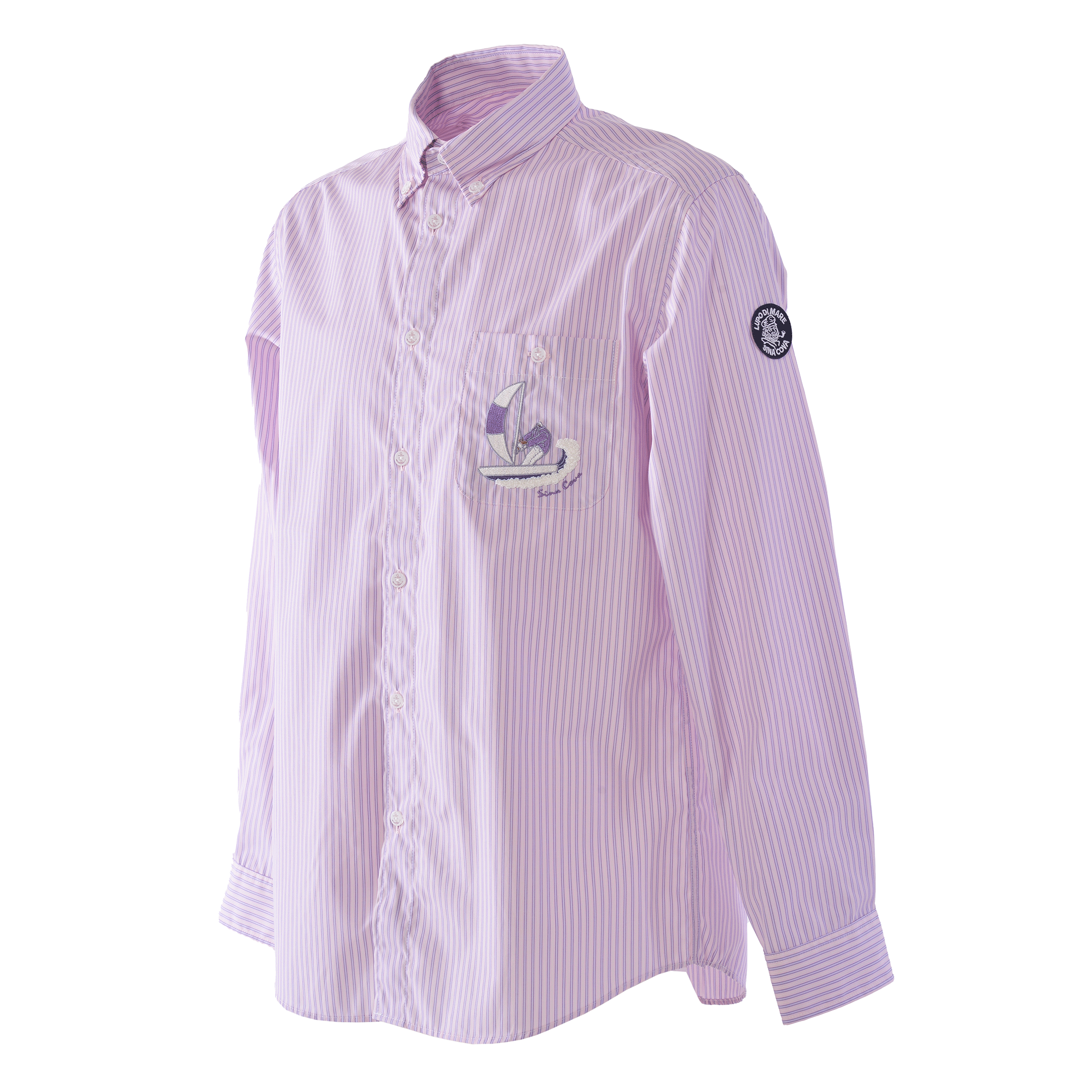 條紋長袖扣襯衫 25224030