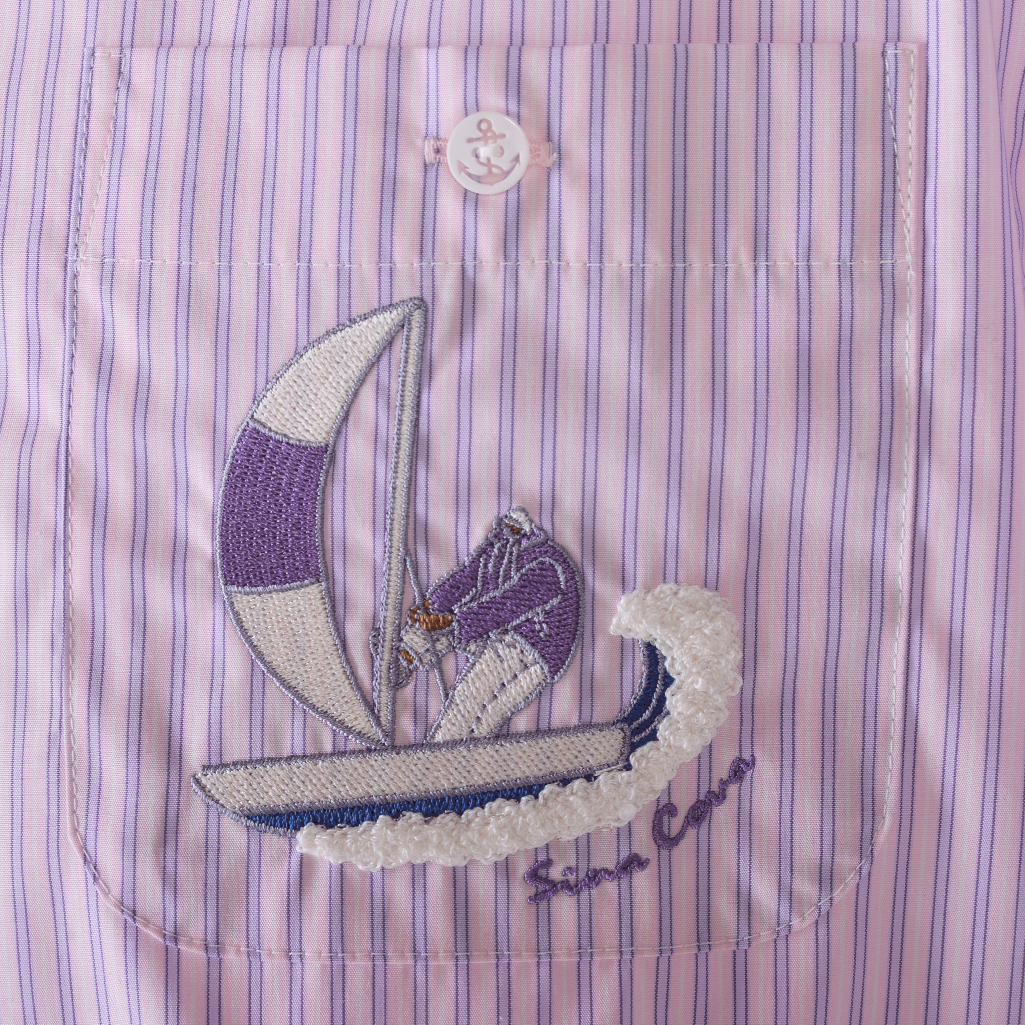 條紋長袖扣襯衫 25224030