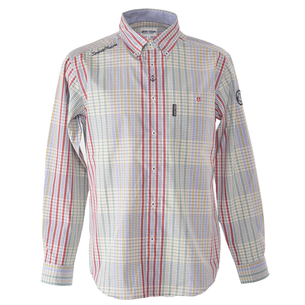 [Official] SINA COVA Long Sleeve Button Down Shirt Check/Multi Stripe Pattern 24114010