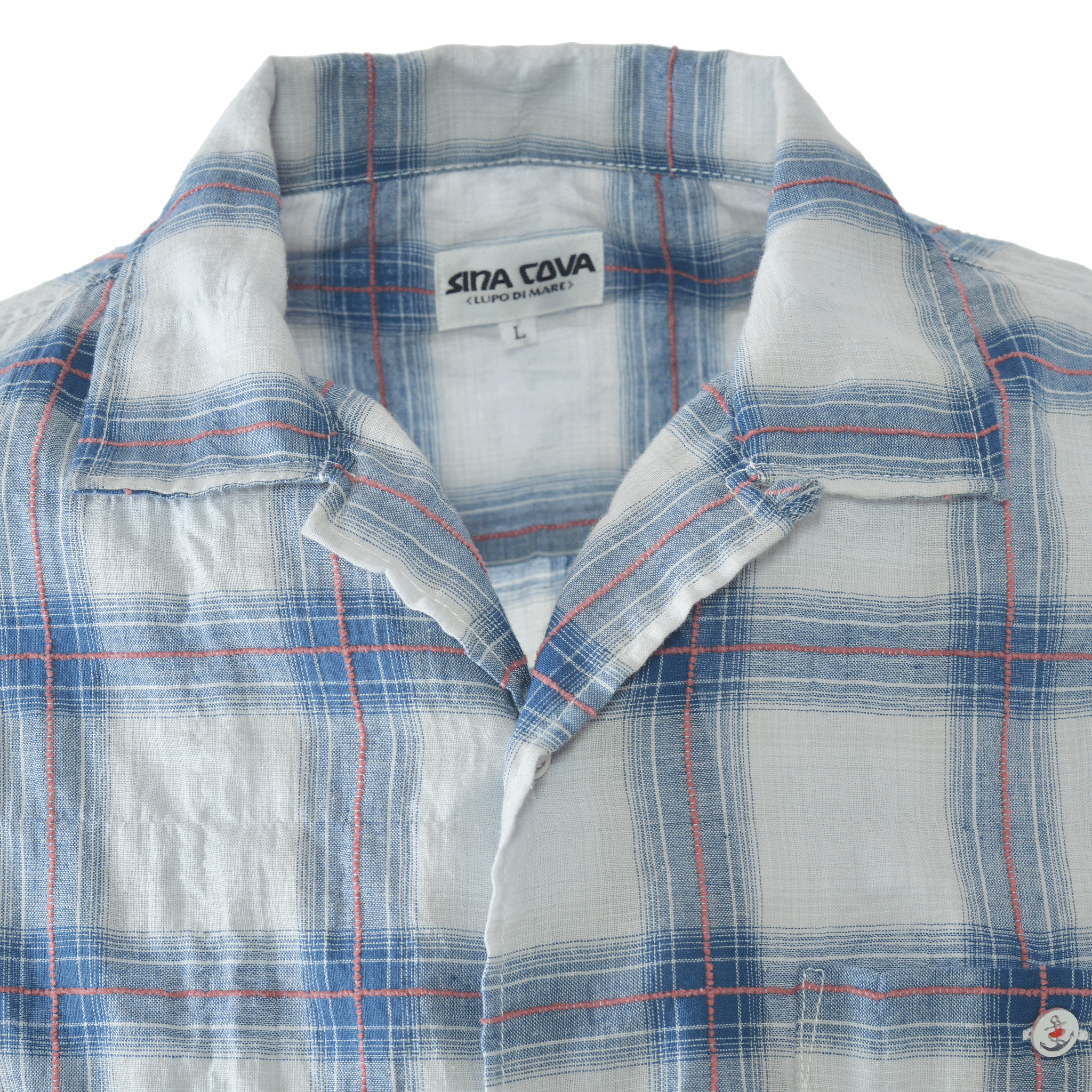 チェック柄長袖開襟シャツ 26124030