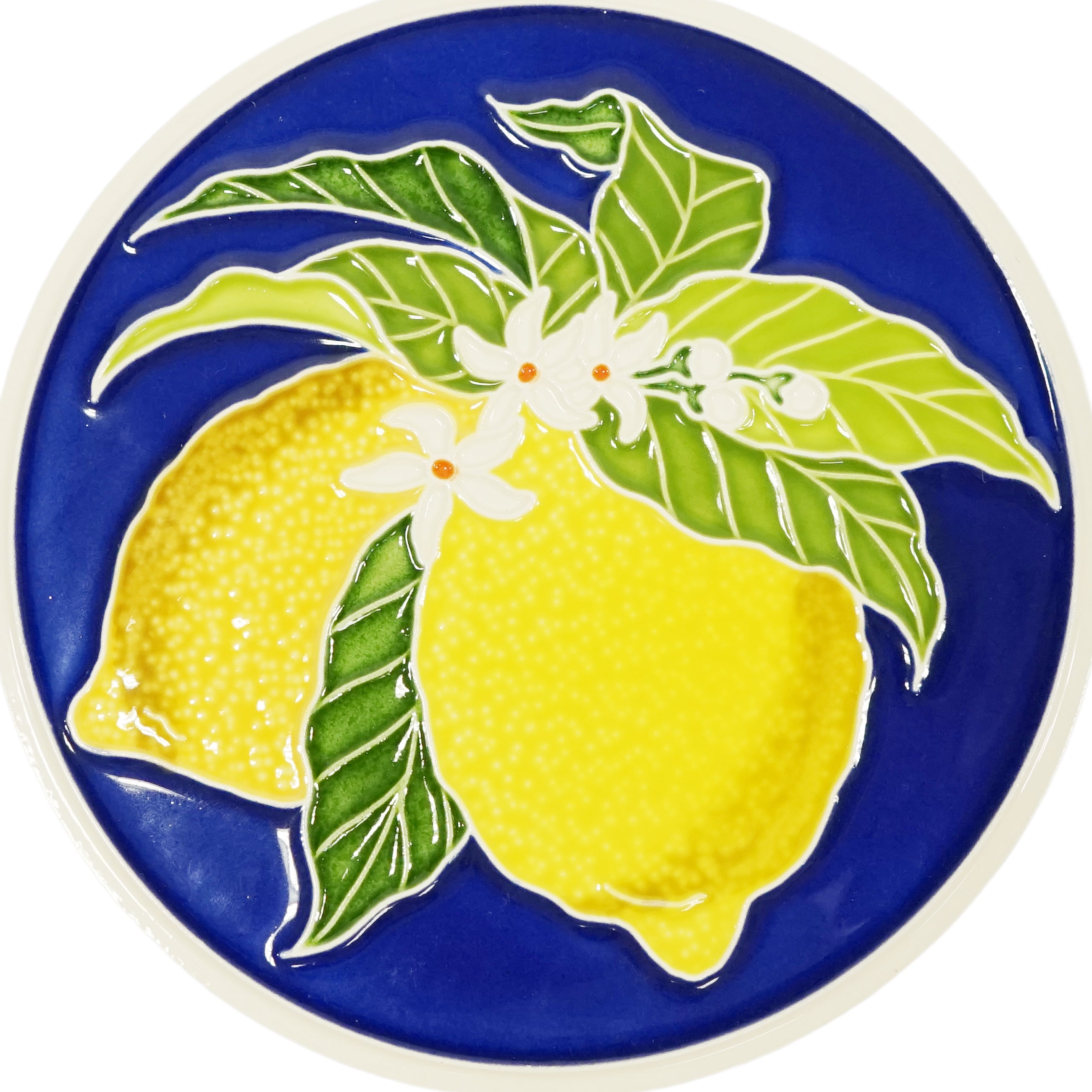 陶瓷印花水果檸檬（藍色）φ15 57003150