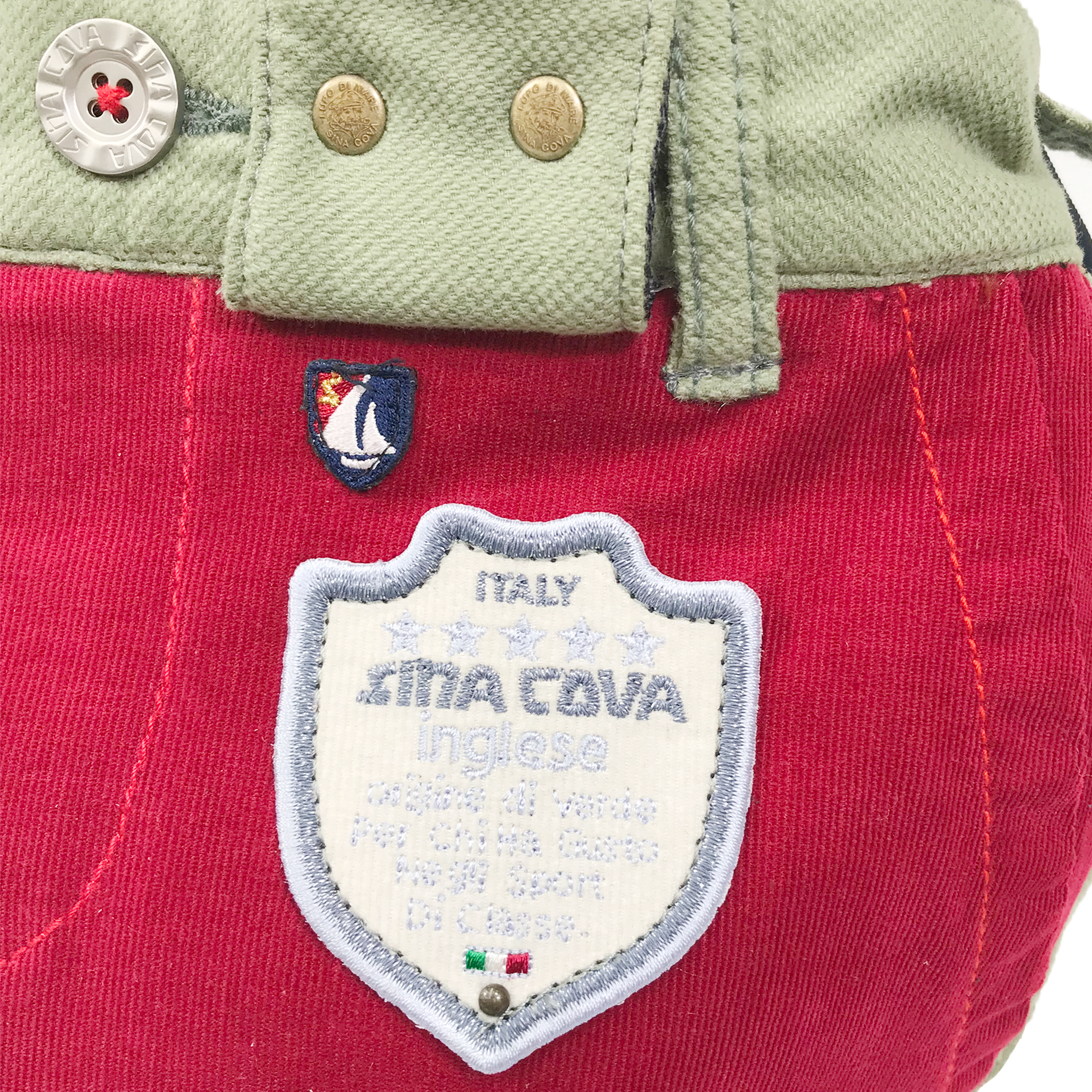 [官方] SINA COVA [獨一無二] 重製托特包 卡其色 x 紅色 10070126
