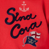 【公式】シナコバ （SINA COVA） ZIPUPプルオーバー 20110010 レッドの刺繍部分