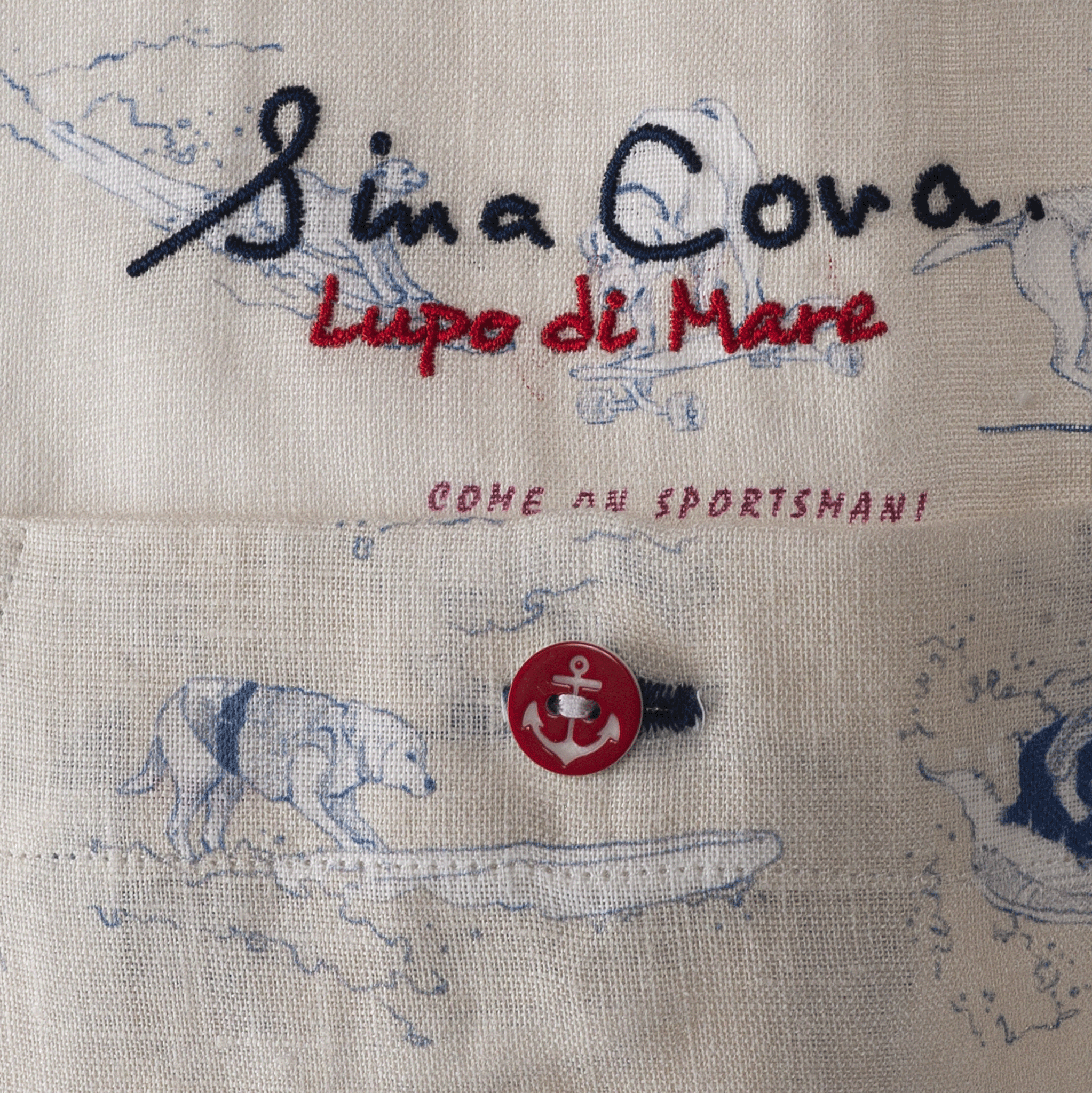 [官方] SINA COVA 短袖羈扣襯衫，100% 亞麻