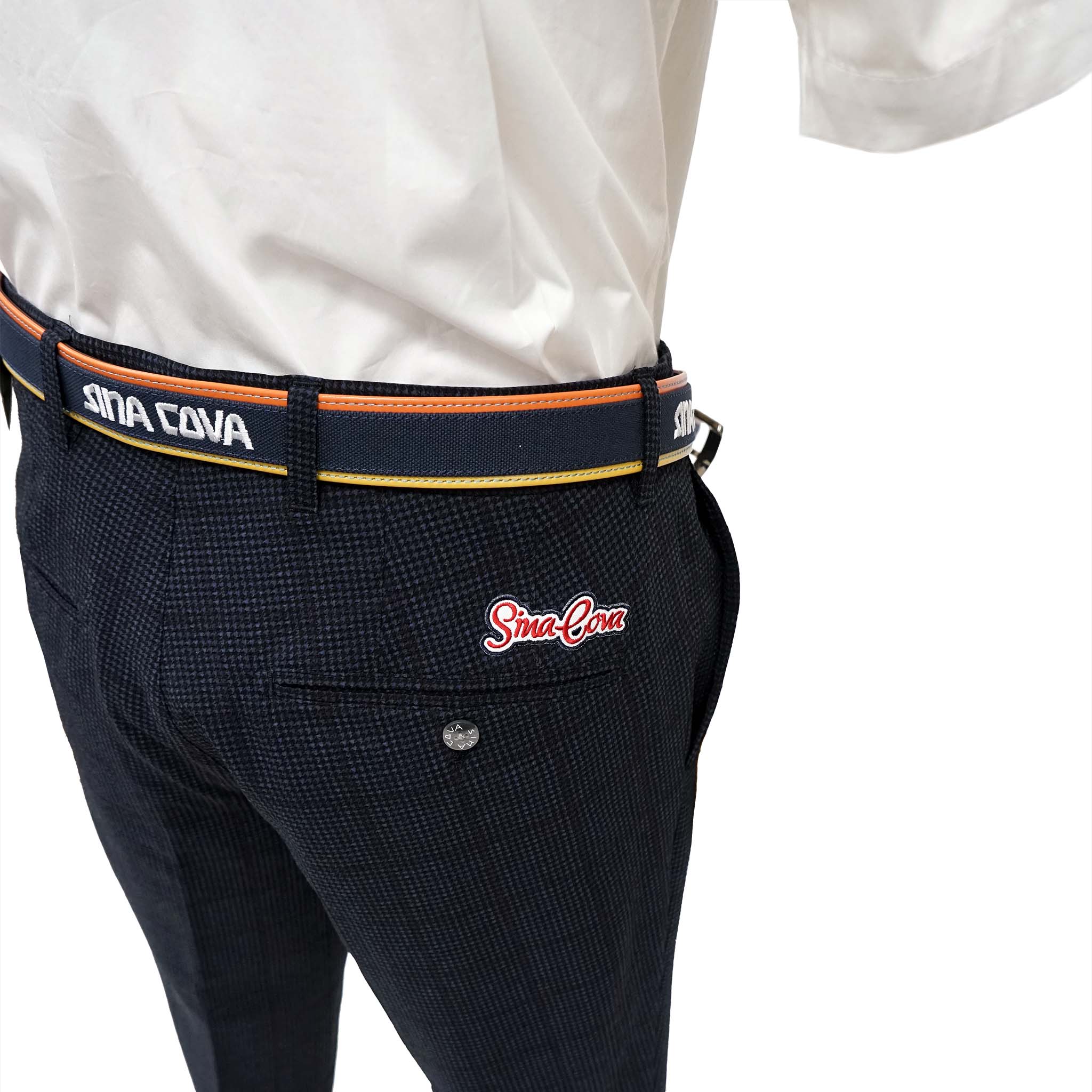 Houndstooth-check pattern Flat-front pants 22155020