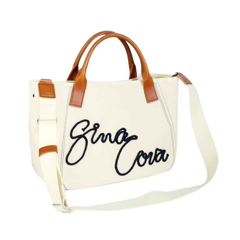 [Official] Shinakoba (SINA COVA) Tote Bag Handbag with Shoulder With String Hand Bag Cord Embroidery Design 23177010